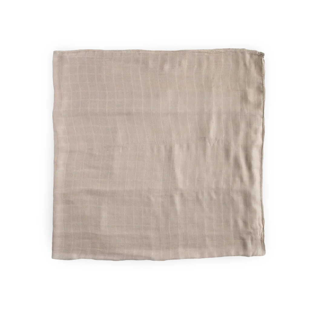 Muslin Swaddle Blanket in Solid Oatmeal, Made from 100% Rayon from Bamboo for Soft Newborn Wrapping
