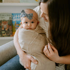 Muslin Swaddle Blanket in Solid Oatmeal, Made from 100% Rayon from Bamboo for Soft Newborn Wrapping