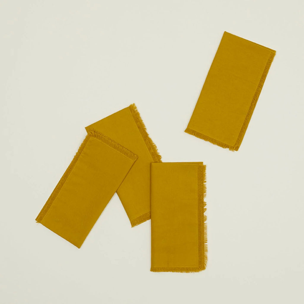 Mustard Cotton Dinner Napkins, Set of 4
