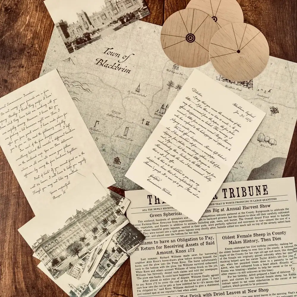 Mystery Puzzle Game Trilogy Set in Victorian England Across Three Games and Six Parts for Solo or Group Play