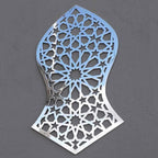 Nalain Shareef Metal Wall Art in a Vertical 24 x 40 cm Design, 9.4x15.7" | 24x40 cm-Shiny Silver