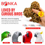 Natural Banana Leaf Bird Toy Balls, 3-Pack