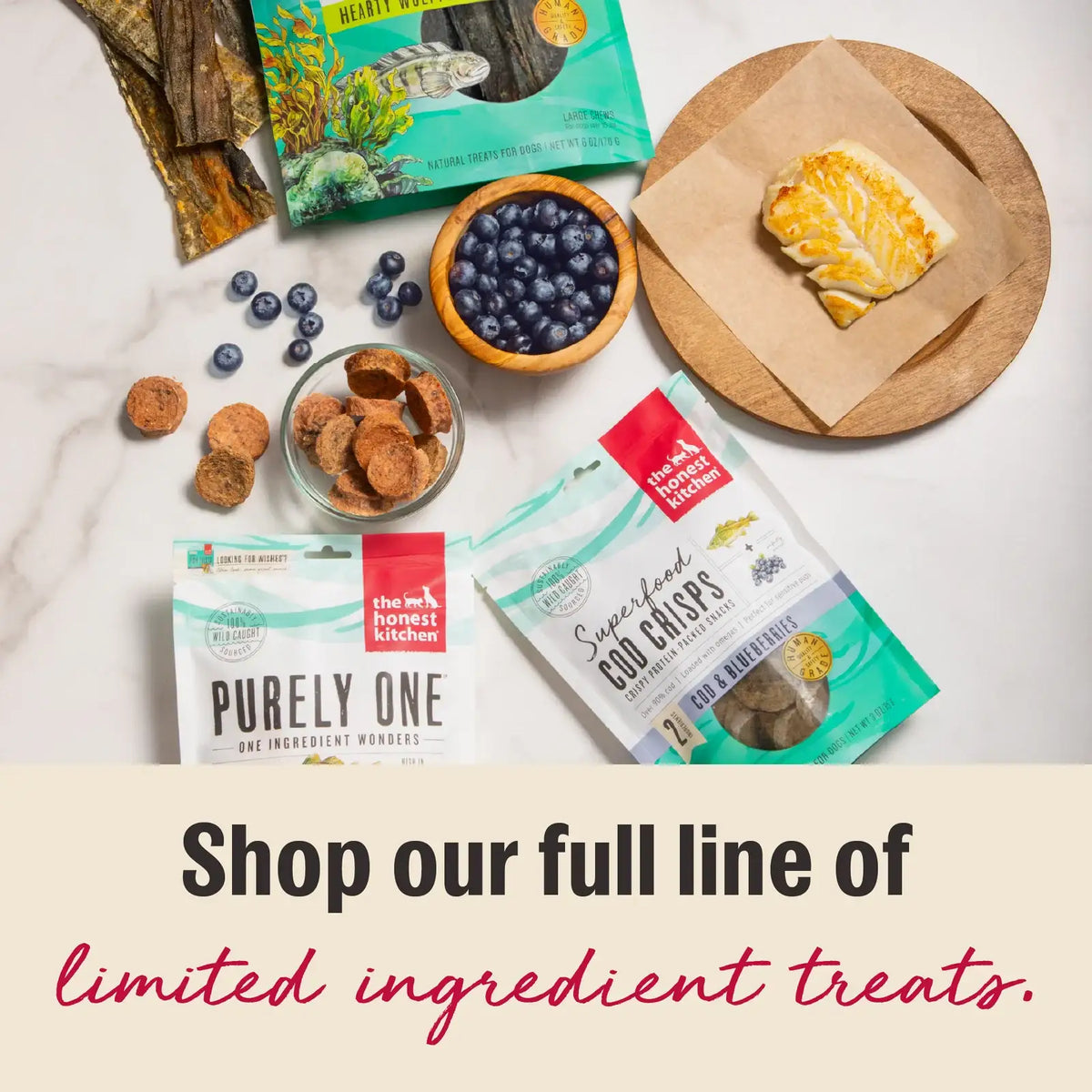 Natural Cod Fish Skin Dog Treats, One-Ingredient Crispy Chews with Omega-Rich Fish for Everyday Rewards