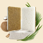 Natural Kitchen Sponges for Dishes, Non-Scratch Cellulose Scrub Pads in White Rectangular Packs