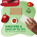 Natural Kitchen Sponges for Dishes, Non-Scratch Cellulose Scrub Pads in White Rectangular Packs