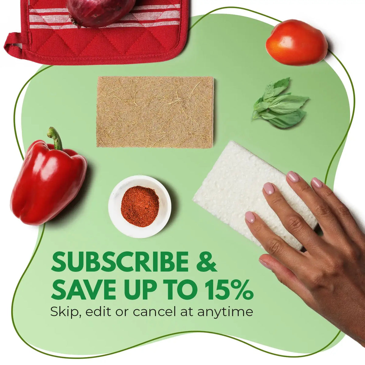 Natural Kitchen Sponges for Dishes, Non-Scratch Cellulose Scrub Pads in White Rectangular Packs