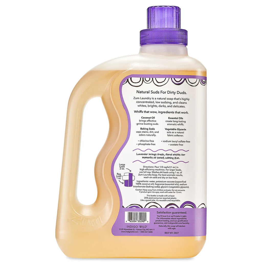Natural Lavender Laundry Detergent Soap, 64 fl oz Concentrated Low-Sudsing Formula for HE and Standard Washers