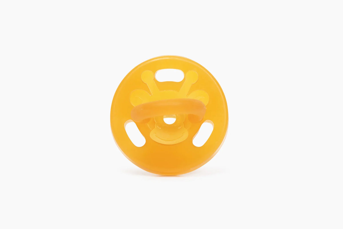 Natural Rubber Pacifier Infused with Baltic Amber for a Soft Feel and a Breast-Inspired Nipple Shape