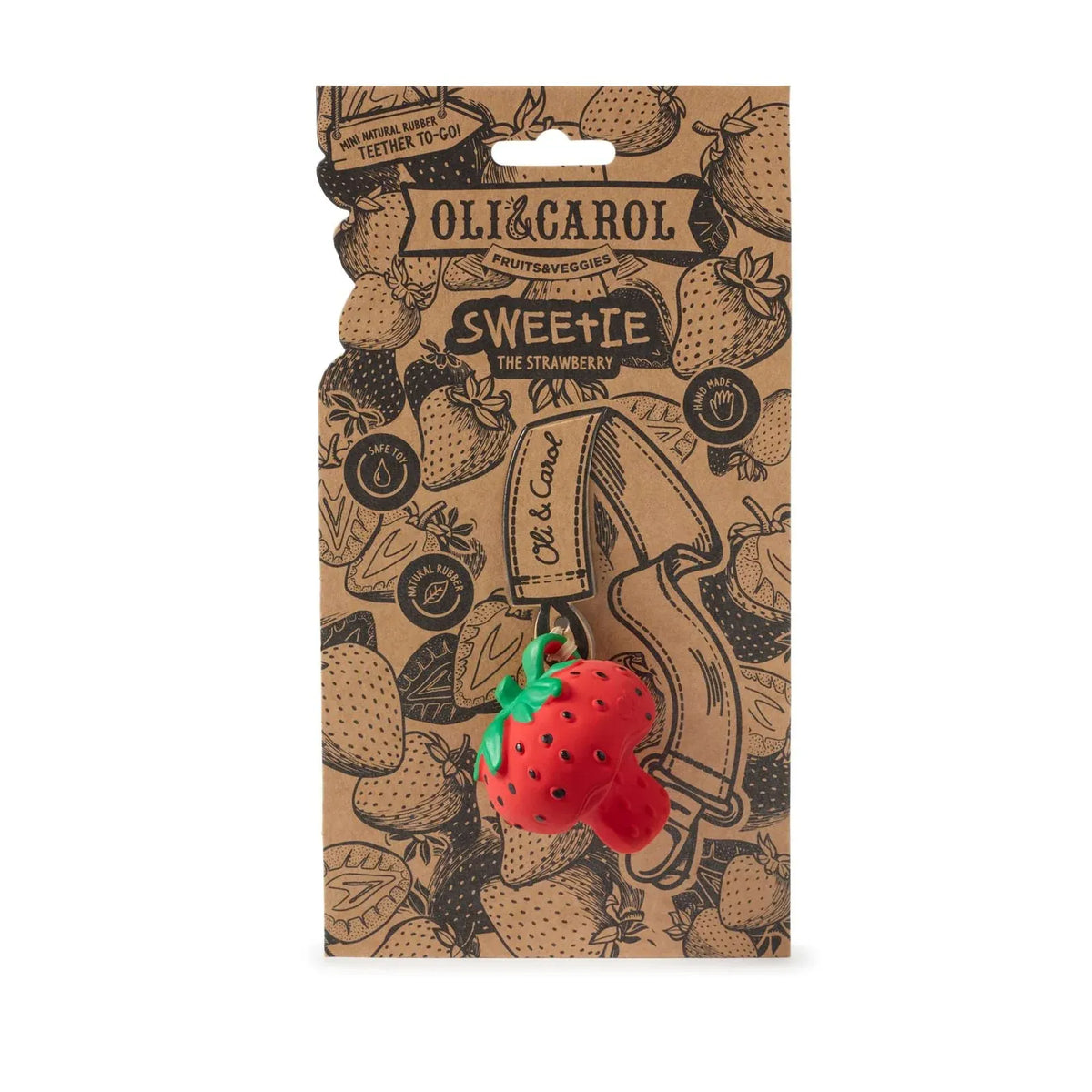Natural Rubber Strawberry Baby Teether
