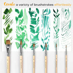 Natural Sable Watercolor Brushes, 6-Piece Retractable Travel Set with Wood Finish and Protective Case