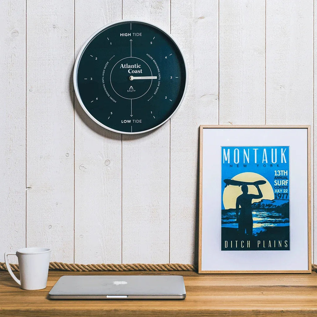 Navy Blue Coastal Tide Clock