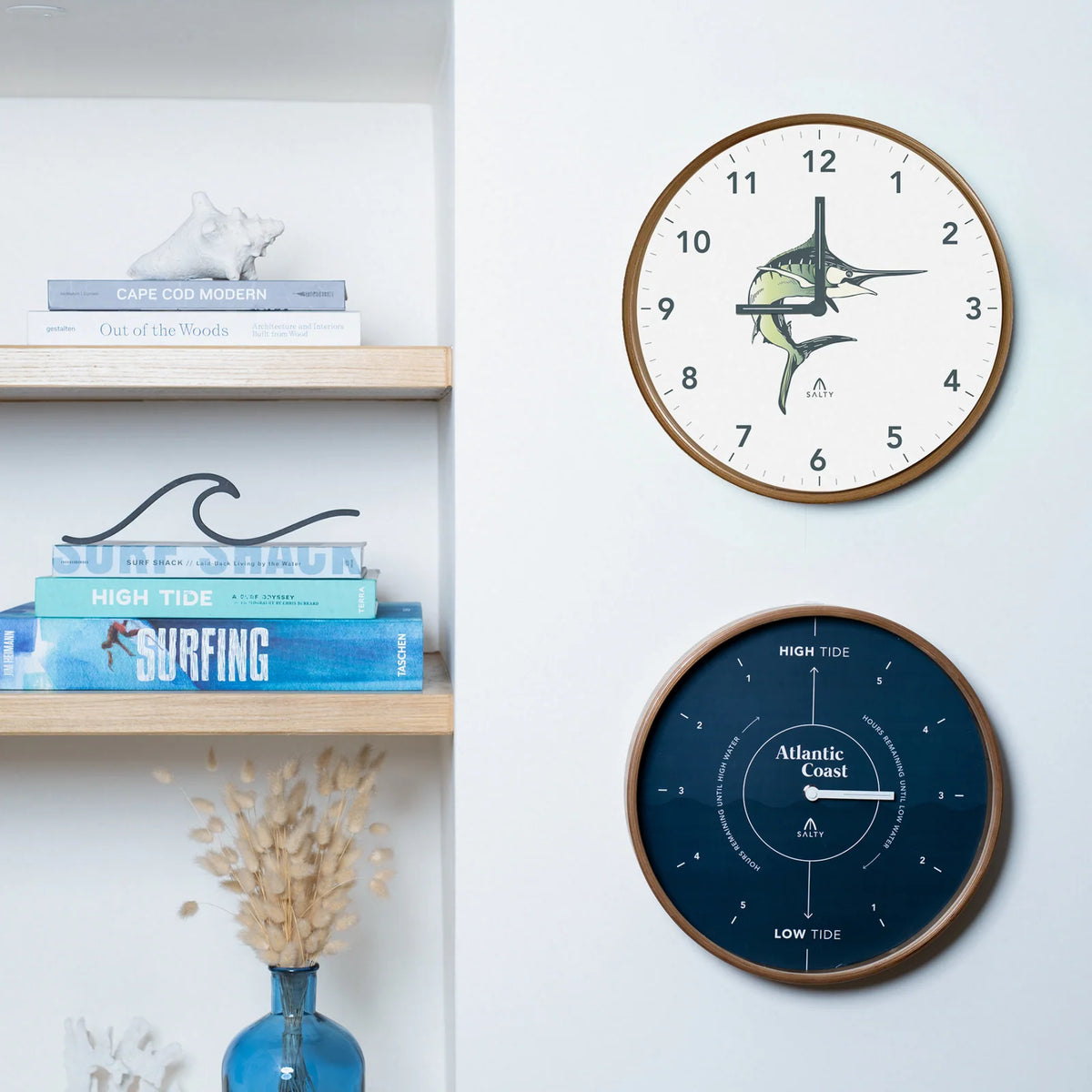 Navy Blue Coastal Tide Clock