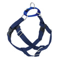 Navy Blue No-Pull Dog Harness with a Velvet-Lined Chest Strap and Front and Back Leash Connections
