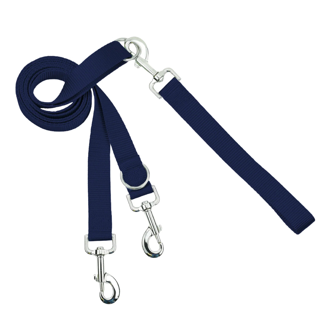 Navy Blue No-Pull Dog Harness with a Velvet-Lined Chest Strap and Front and Back Leash Connections