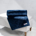 Navy Fleece Blanket in Plush Spun Polyester