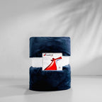 Navy Fleece Blanket in Plush Spun Polyester