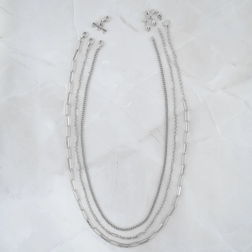 Necklace Layering Clasp for Stacking Up to 3 Chains in Gold, Silver, or Rose Gold Finishes