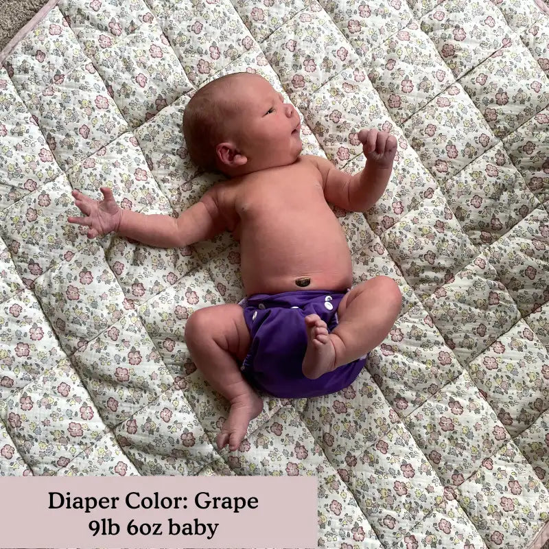 Newborn All-in-One Cloth Diaper with Six-Layer Bamboo Viscose Absorbency and an Umbilical Snap-Down Front