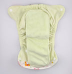Newborn All-in-One Cloth Diaper with Six-Layer Bamboo Viscose Absorbency and an Umbilical Snap-Down Front