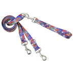 No-Pull Dog Harness in Blue Graffiti Design with Recycled Webbing and a Velvet-Lined Chest Strap