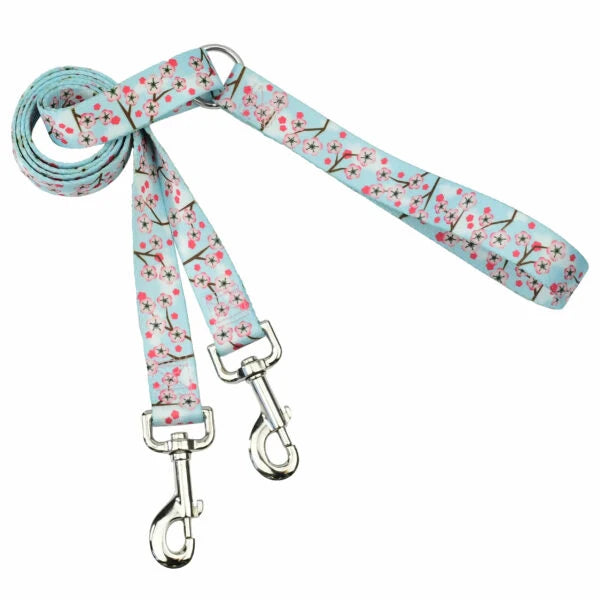 No-Pull Dog Harness in Cherry Blossoms Design with Recycled Webbing and a Velvet-Lined Chest Strap