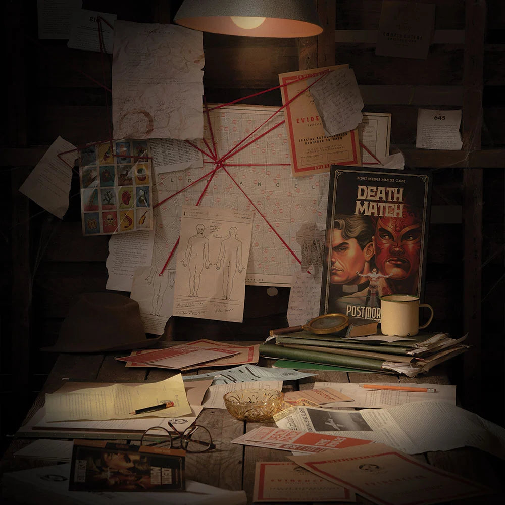 Noir Murder Mystery Game for 1–6 Detectives, 3–4 Hour Post Mortem Sleuthing Experience for Ages 14+