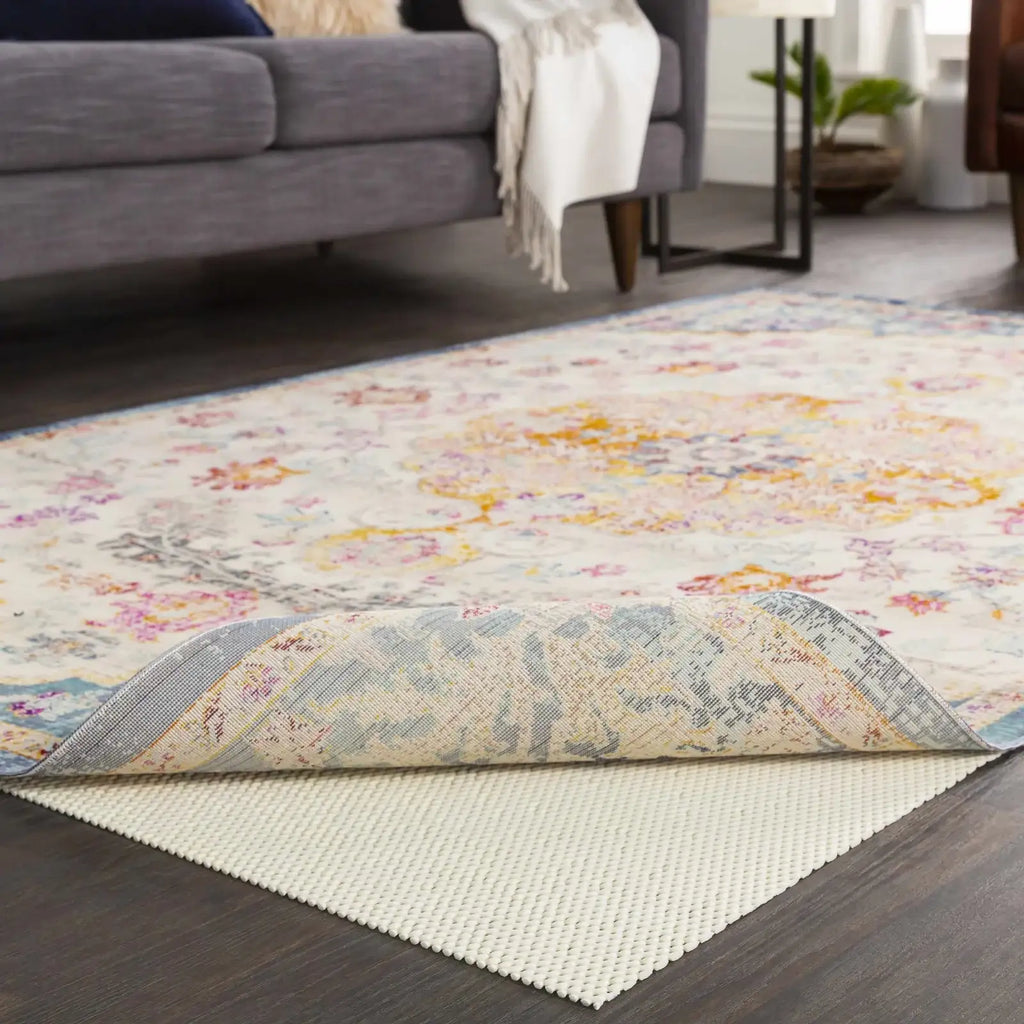 Non-Slip Rug Pad in Cream PVC, 0.16-Inch Thick and Easy to Trim