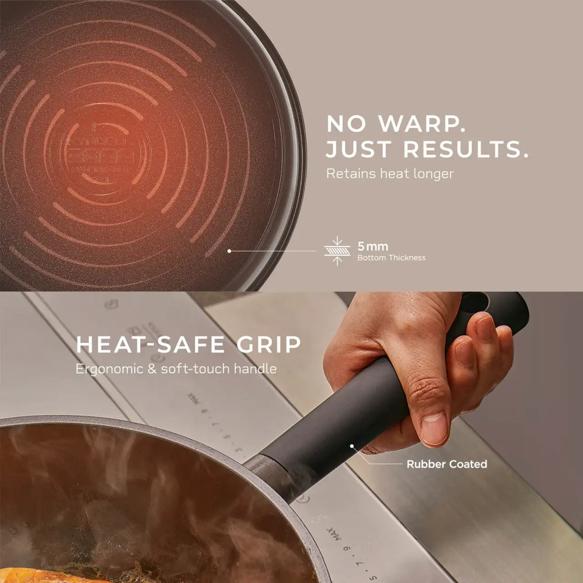 Nonstick Frying Pan, 11-Inch, Featuring an 8-Layer Coating and a 5mm Base for Stovetop Cooking