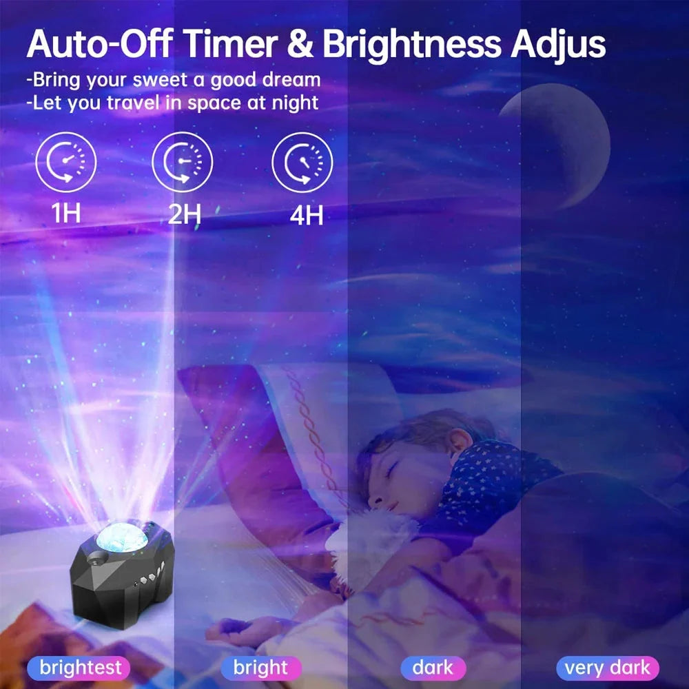 Northern Lights Galaxy Star Projector with App Scenes, Sound Reactive Motion, Timers and Adjustable Brightness
