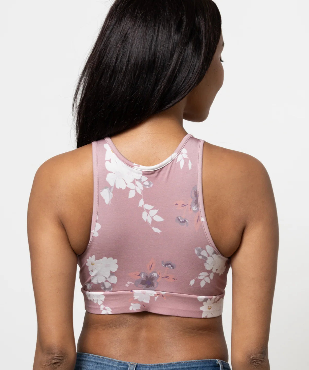 Nursing Bra with Pull-to-Side Access, Soft Bamboo Stretch Fabric and Seamless Cup-Free Coverage for Motherhood