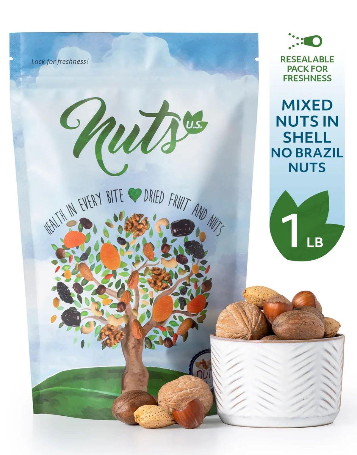 Nut Mix in Shell, 1 LB