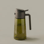 Oil Sprayer Bottle in 16oz Borosilicate Glass with a Fine Mist Nozzle and Controlled Pour Spout — Darkgreen (Black)