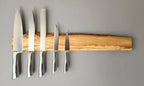 Olive Wood Magnetic Knife Holder for Wall with Hidden Screws, Custom Knife Capacity and Engraving