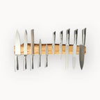 Olive Wood Magnetic Knife Holder for Wall with Hidden Screws, Custom Knife Capacity and Engraving