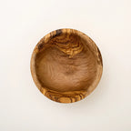 Olive Wood Salad Bowl for Fruit and Table Serving, Handcrafted Grain Design in 22 cm or 24 cm Sizes
