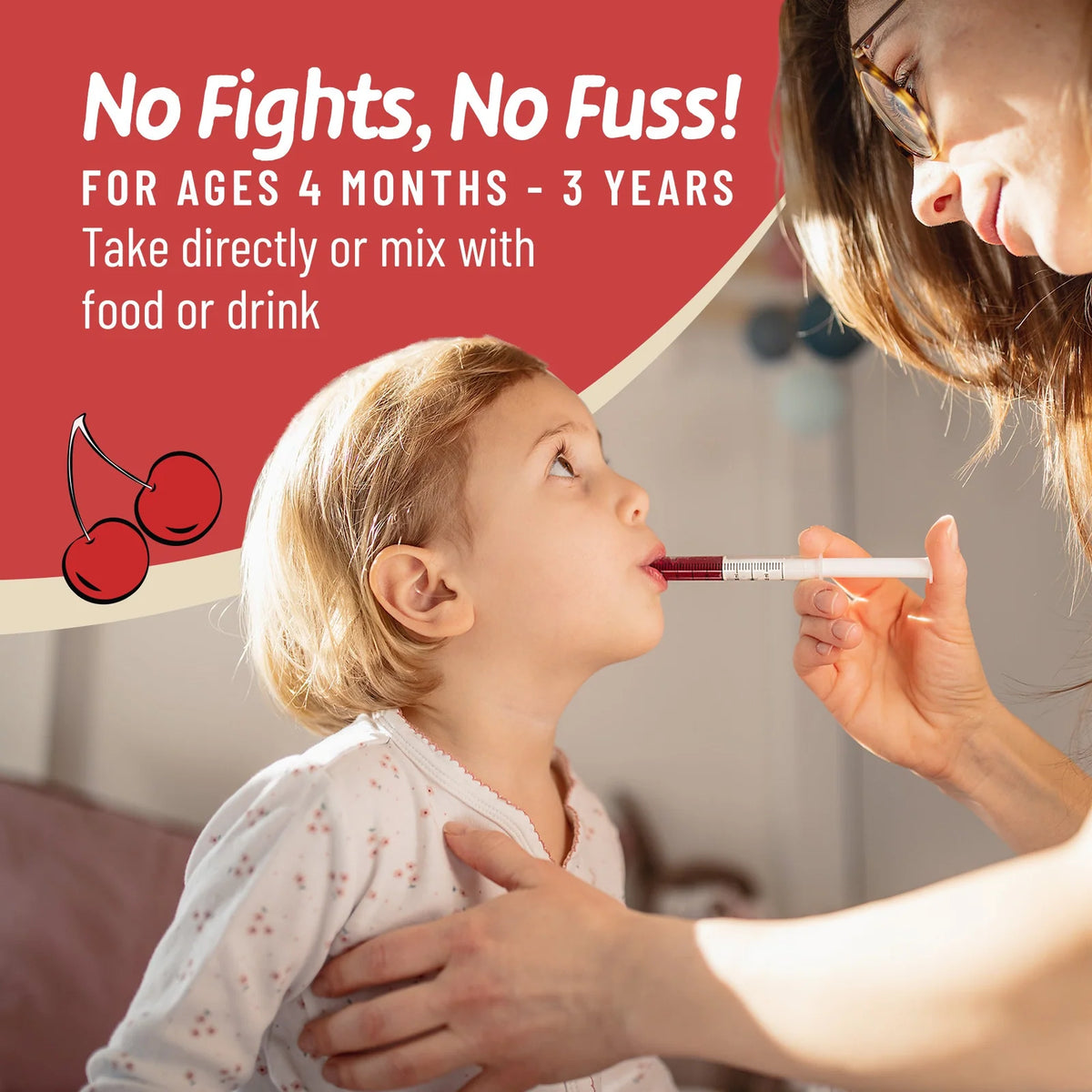 Organic Cherry-Flavored Liquid Iron Drops for Babies, Toddlers, and Kids with Tummy-Friendly Daily Support