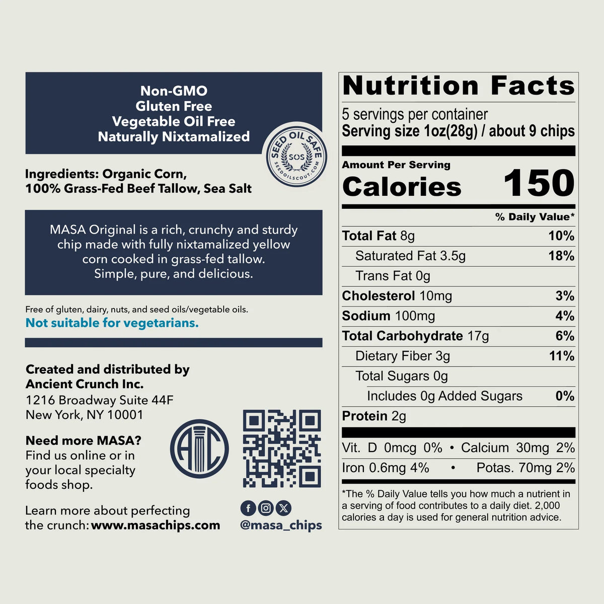 Organic Corn Tortilla Chips in 5oz Bags, Natural Sea Salt Snack