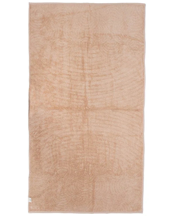 Organic Cotton Bath Towel Set, 2-Pack Straw Sand Art Design with Raised Terry Texture and Double-Edge Stitching