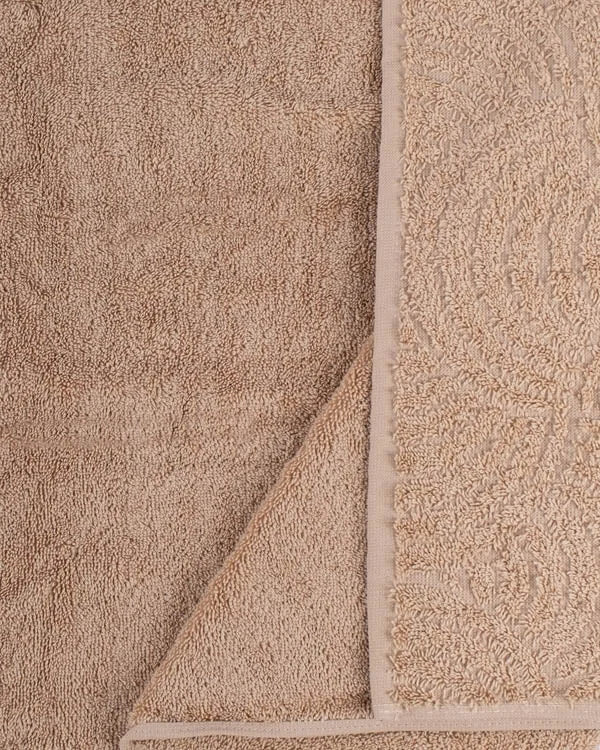 Organic Cotton Bath Towel Set, 2-Pack Straw Sand Art Design with Raised Terry Texture and Double-Edge Stitching