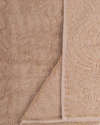 Organic Cotton Bath Towel Set, 2-Pack Straw Sand Art Design with Raised Terry Texture and Double-Edge Stitching