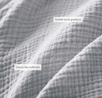 Organic Cotton Bed Blanket in Sand with Four Ultra-Fine Layers and a Subtle Tonal Gradient Finish