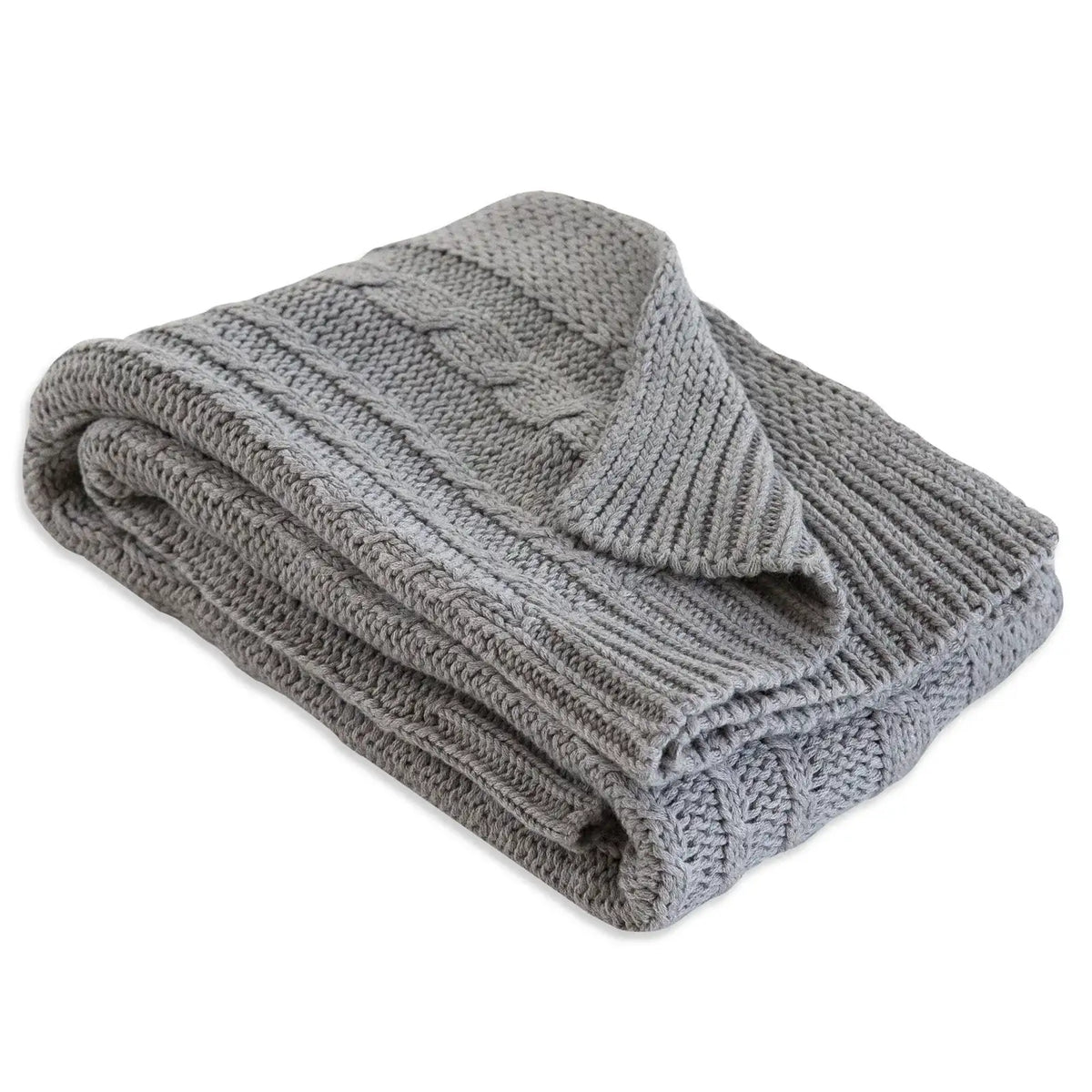 Organic Cotton Cable Knit Baby Blanket