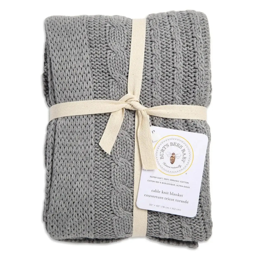 Organic Cotton Cable Knit Baby Blanket
