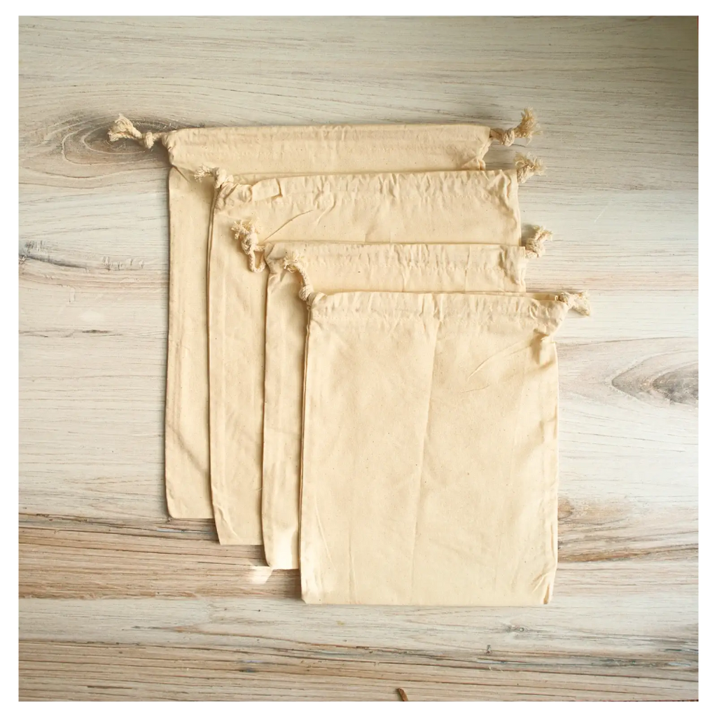 Organic Cotton Produce Bags Set of 4