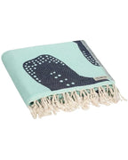 Organic Cotton Shark Pattern Throw Blanket, Seaglass Jacquard