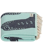 Organic Cotton Shark Pattern Throw Blanket, Seaglass Jacquard