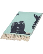 Organic Cotton Shark Pattern Throw Blanket, Seaglass Jacquard
