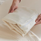 Organic Cotton Wedge Pillowcase with 400 Thread Count Sateen Finish in Natural or White · organic wedge pillowcase