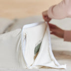 Organic Cotton Wedge Pillowcase with 400 Thread Count Sateen Finish in Natural or White · organic wedge pillowcase