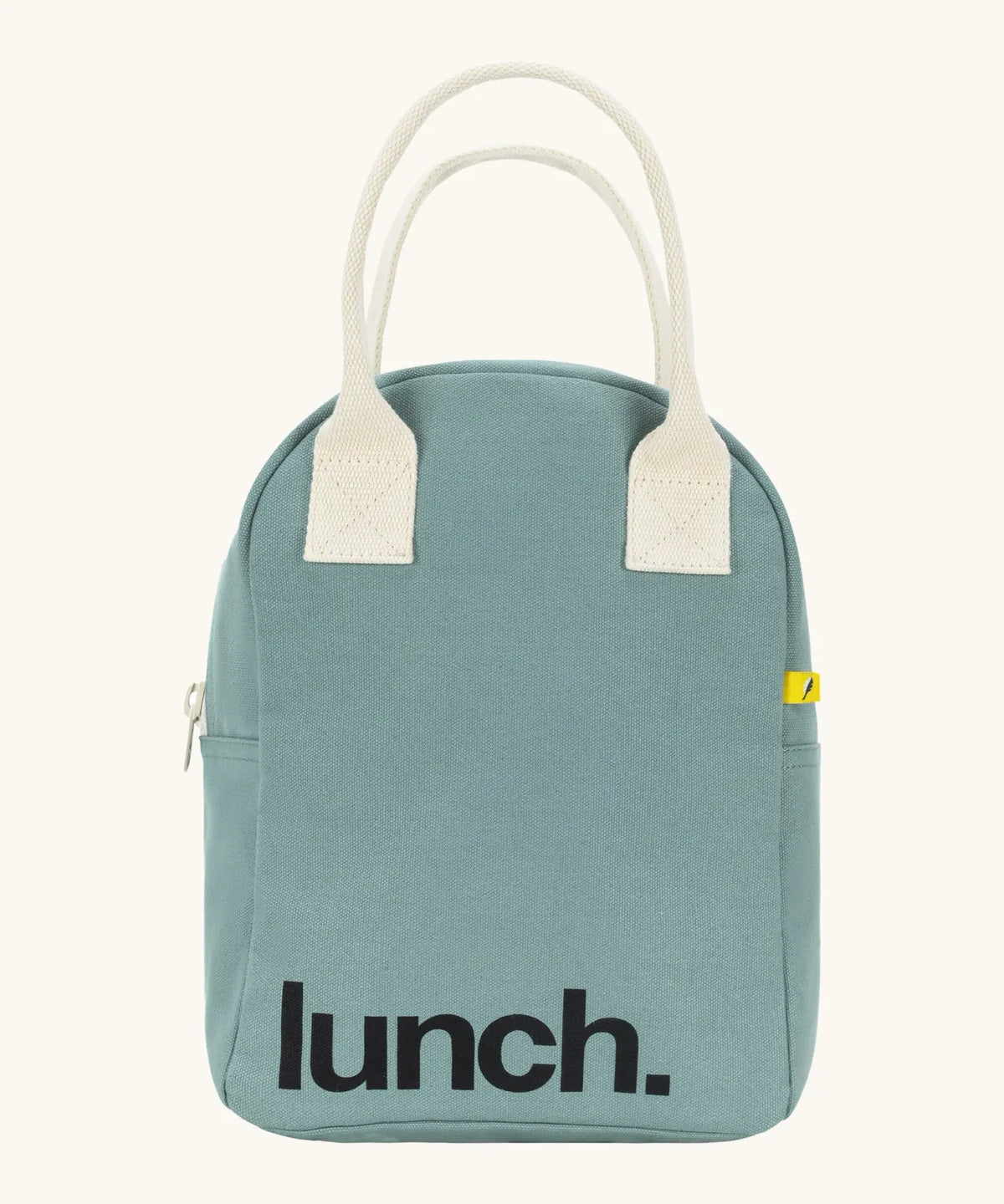 Organic Cotton Zipper Lunch Bag, Teal